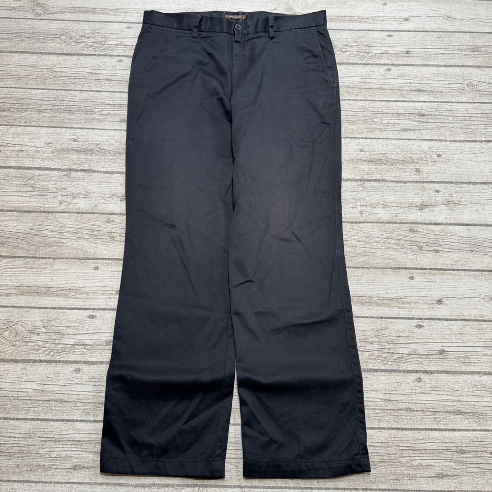 Dockers Chino Pants Men's 34x30 Black Straight Leg Flat Front Cotton Trousers